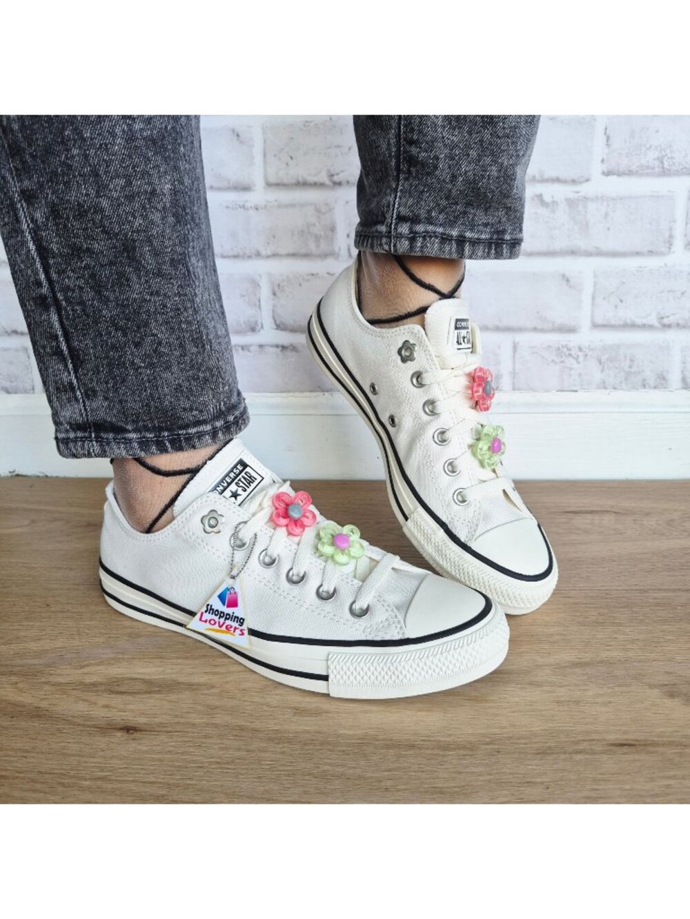 ⭐Converse Chuck Taylor Floral Accents Sz 8.5 Women's shoes Sneaker White A19915C